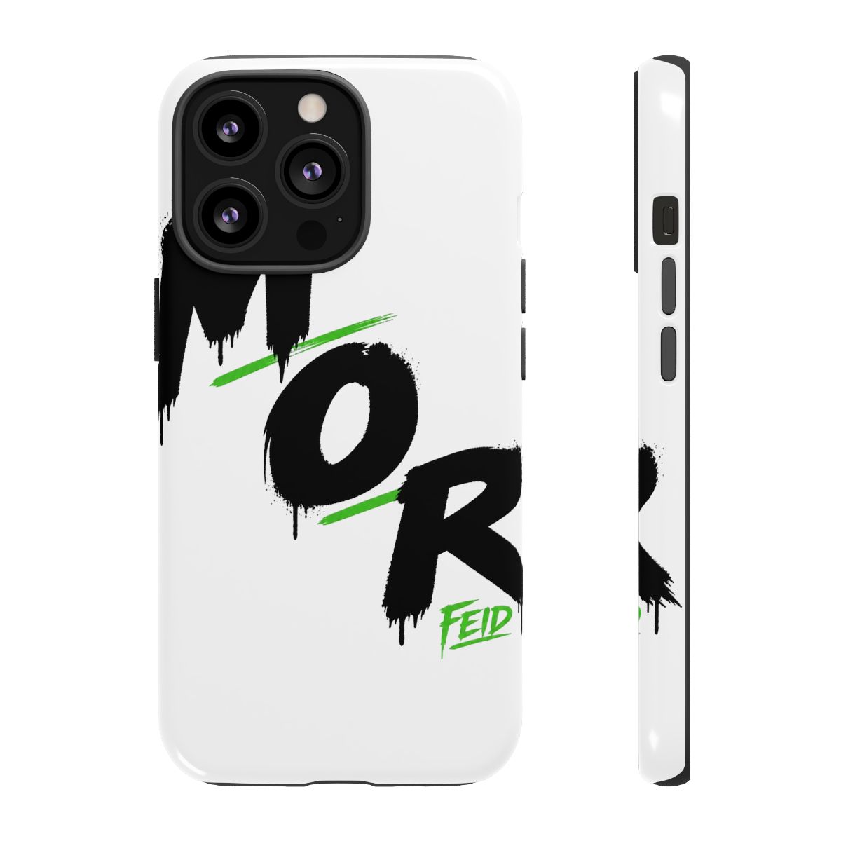 Feid " in smaller font beneath the last letter " Phone Case - alternate angle 1, merchandise