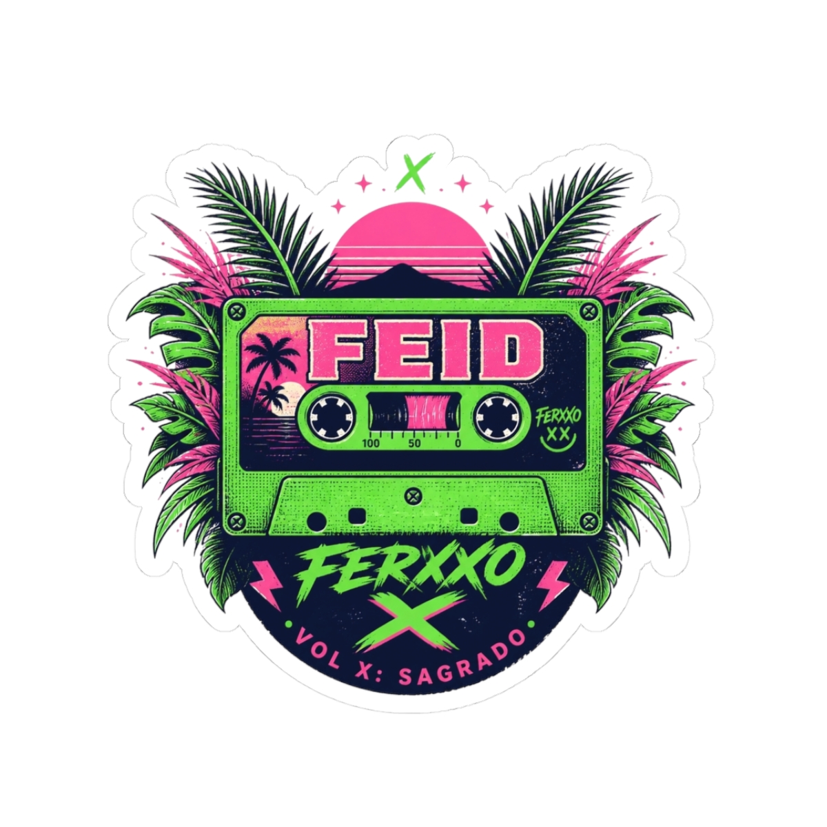 Feid "FERXXO VOL X: Sagrado." Sticker - alternate angle 1, merchandise