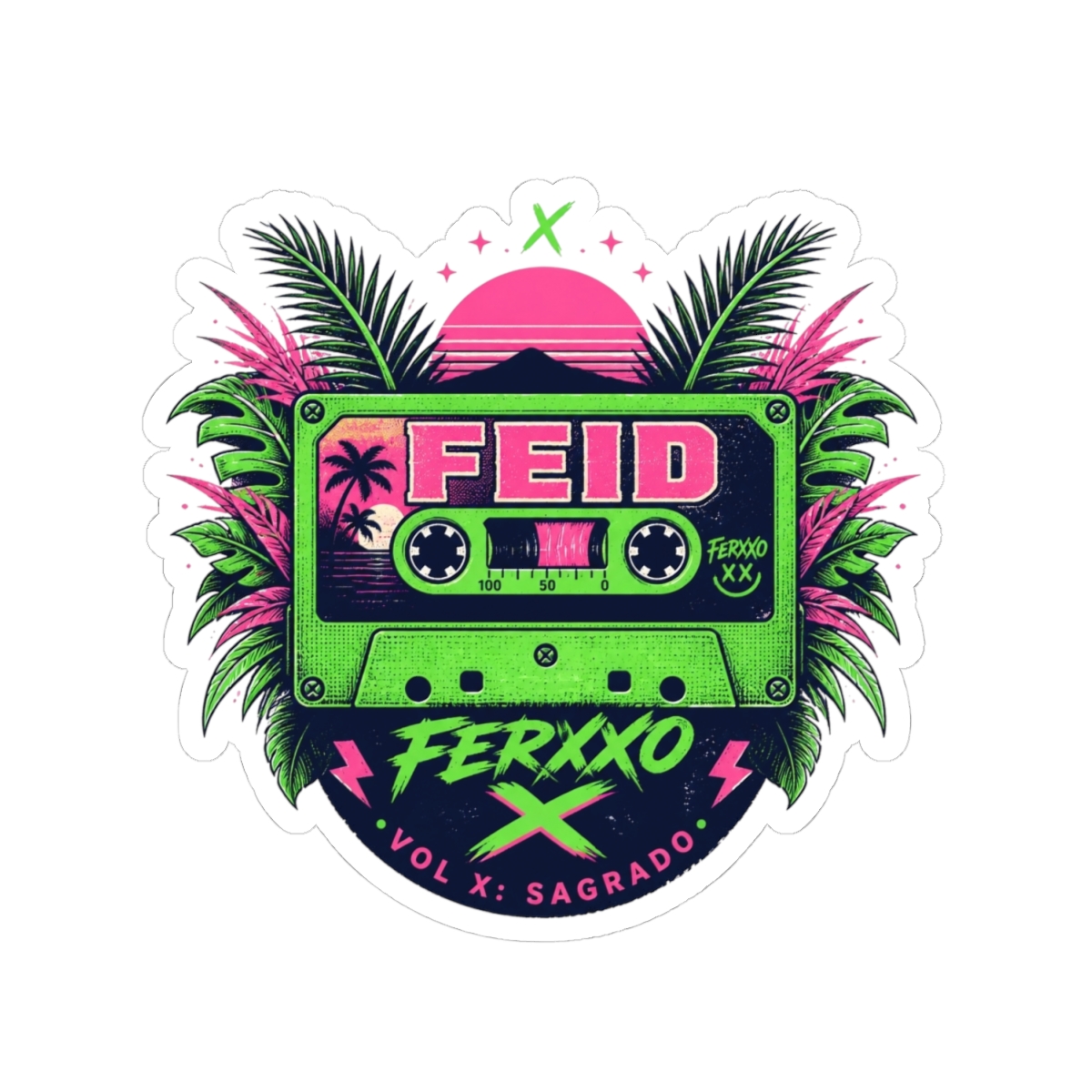 Feid "FERXXO VOL X: Sagrado." Sticker - alternate angle 2, merchandise