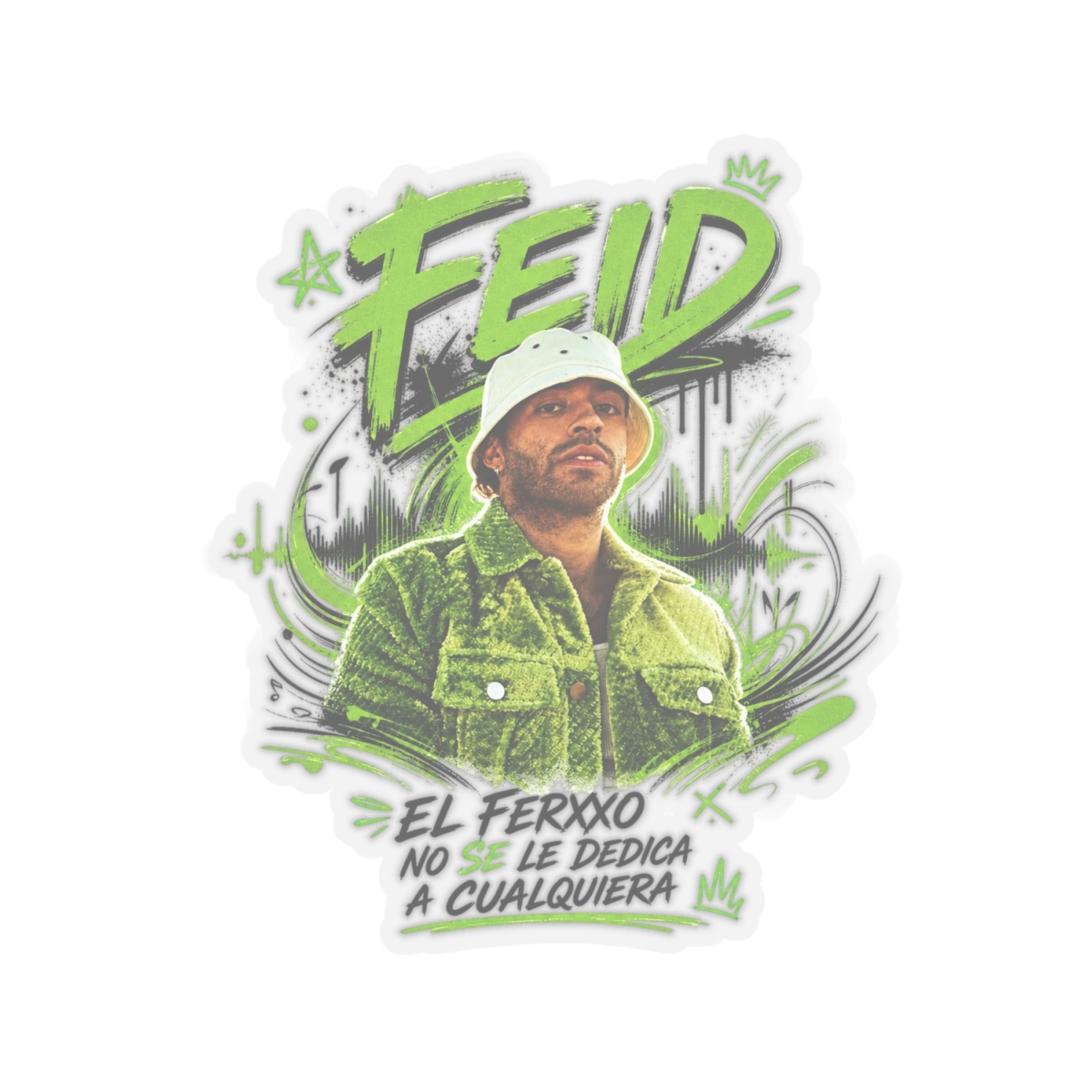Feid Movement Face Must Remain Sticker - alternate angle 2, merchandise